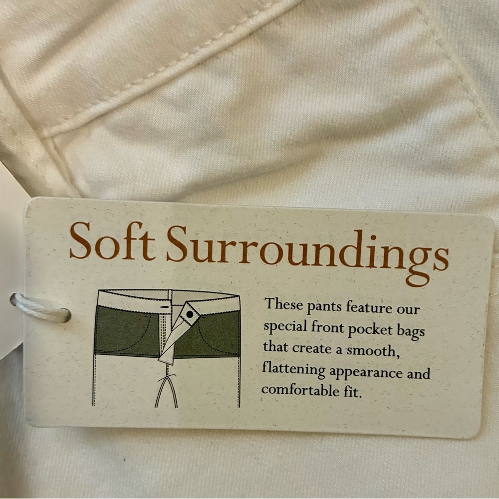 NWT Soft Surroundings White “The Ultimate High Rise Lace Hem Crop Jeans” 8 - Picture 8 of 10